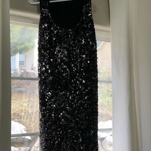 Black and silver sequence dress